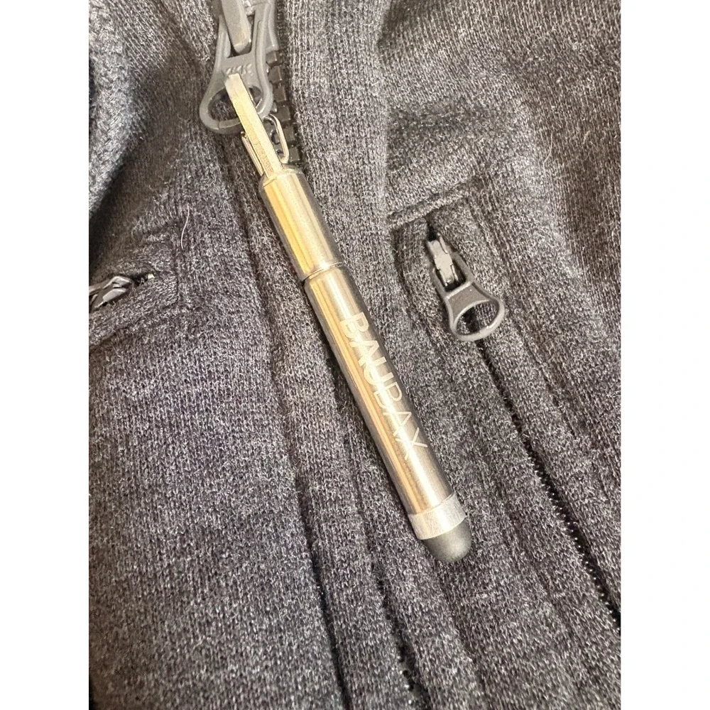 BauBax Lifestyle Women Travel Tech  Hoodie Charcoal Gray Full Zip Stylus Size M